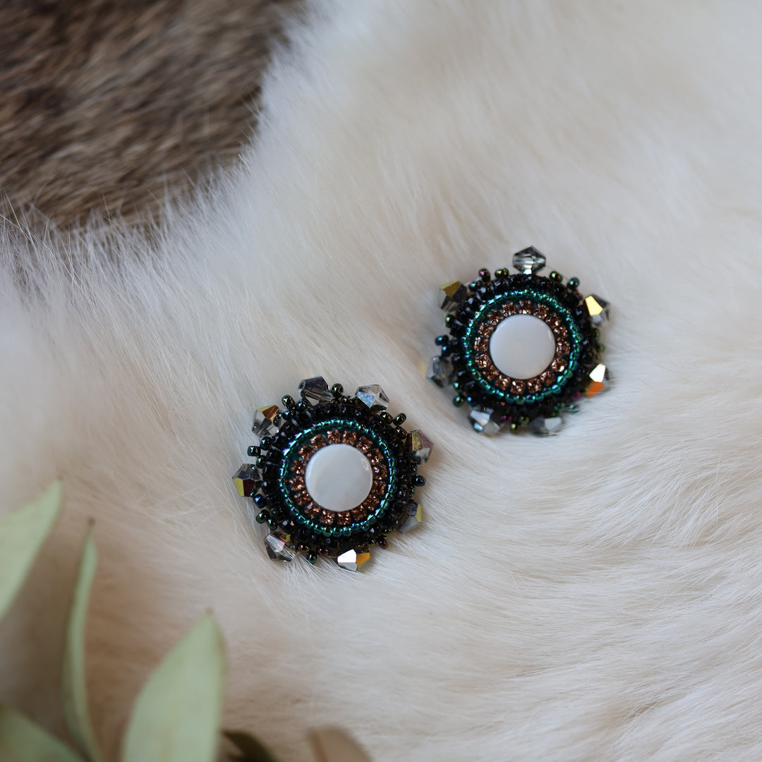 Pieces of Work by Mercedes G. Mini Mother of Pearl Studs