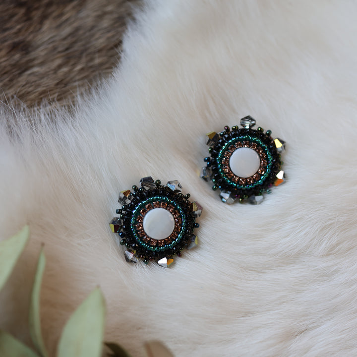 Pieces of Work by Mercedes G. Mini Mother of Pearl Studs