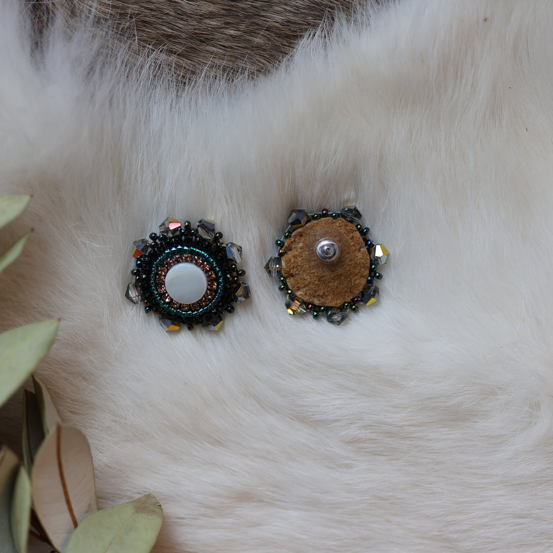 Pieces of Work by Mercedes G. Mini Mother of Pearl Studs