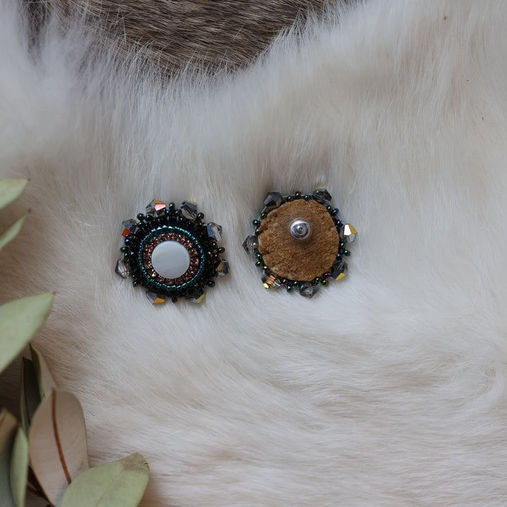 Pieces of Work by Mercedes G. Mini Mother of Pearl Studs