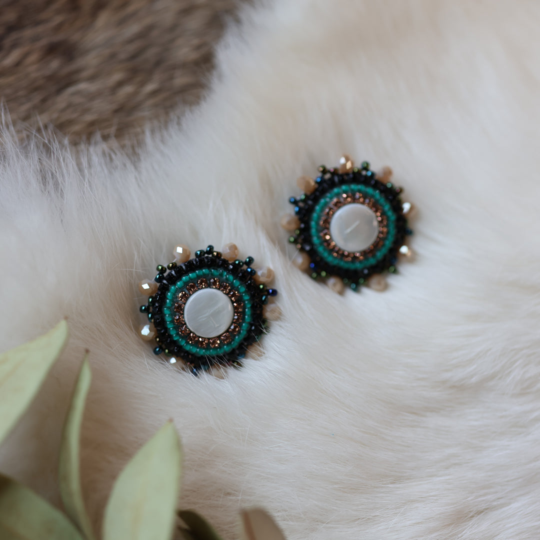 Pieces of Work by Mercedes G. Mini Mother of Pearl Studs