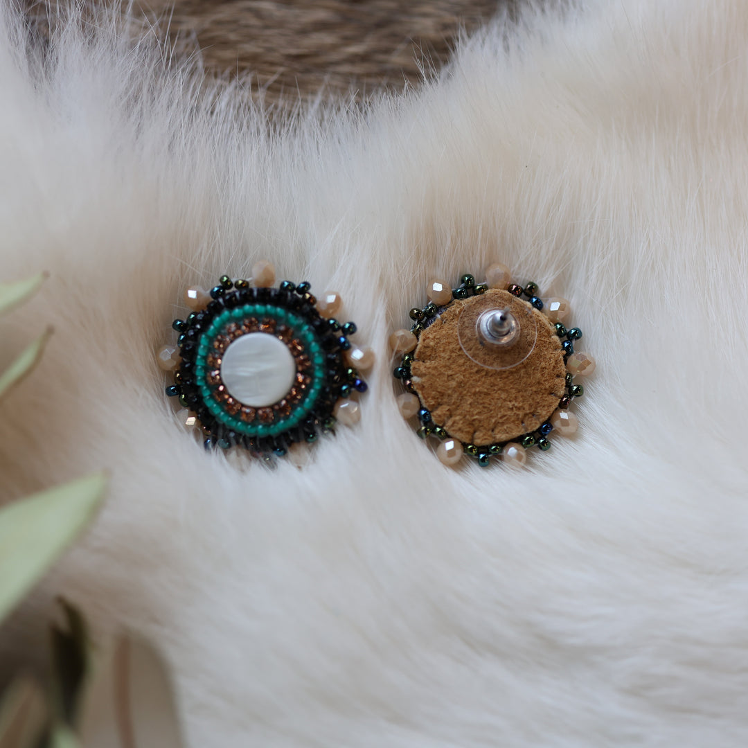 Pieces of Work by Mercedes G. Mini Mother of Pearl Studs