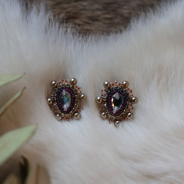 Pieces of Work by Mercedes G. Mini Teardrop Gem Studs