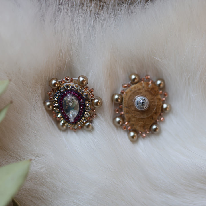 Pieces of Work by Mercedes G. Mini Teardrop Gem Studs