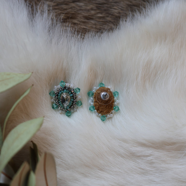 Pieces of Work by Mercedes G. Mini Teardrop Gem Studs