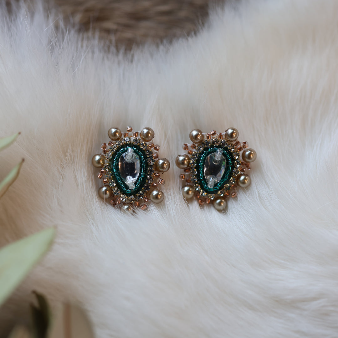 Pieces of Work by Mercedes G. Mini Teardrop Gem Studs