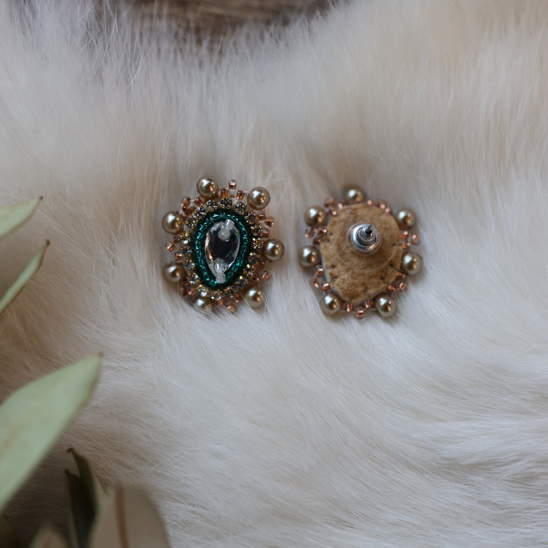 Pieces of Work by Mercedes G. Mini Teardrop Gem Studs