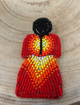 Mary-Jane G. Large Red Dress Pin