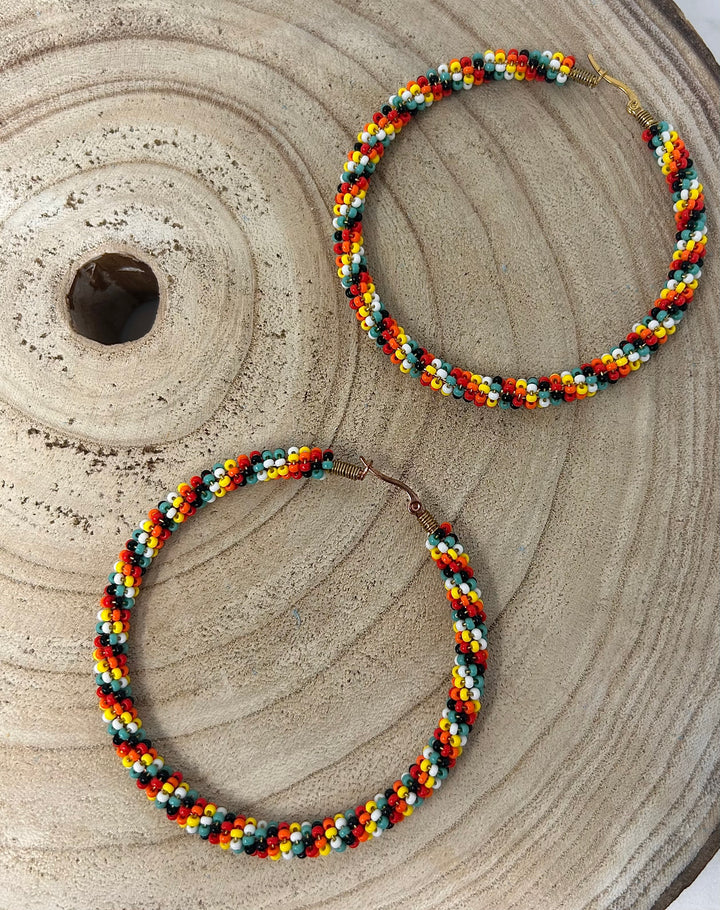 Cherilyn B. Beaded Hoops