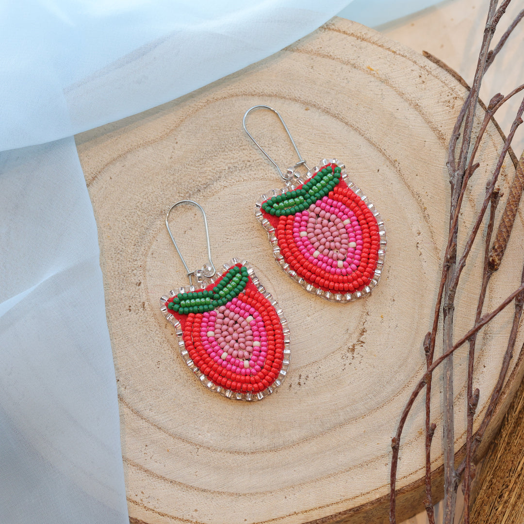 Karahkwa Jewelry Beaded Strawberry Earrings