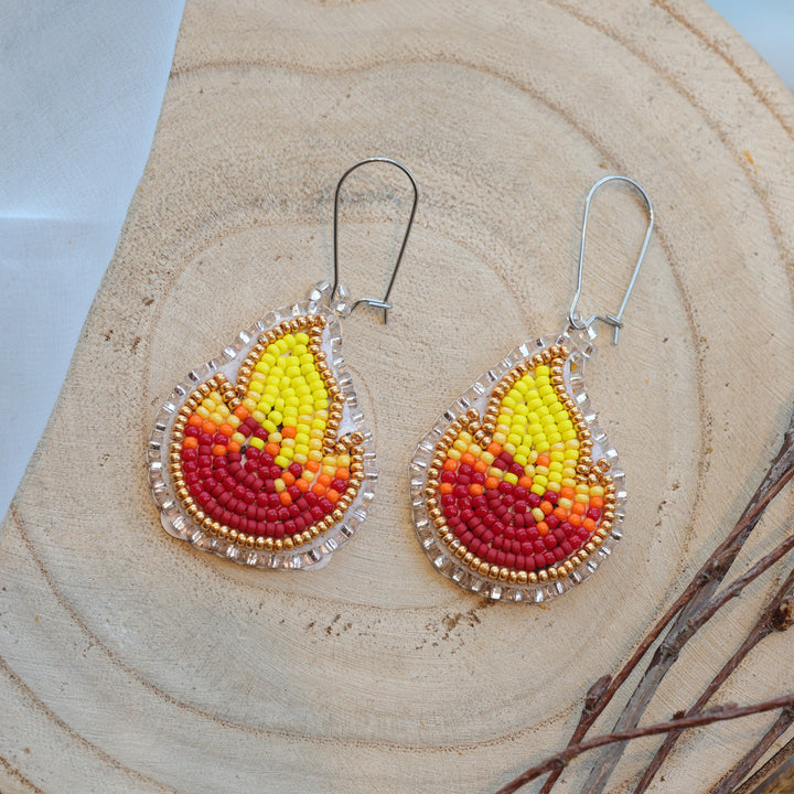 Karahkwa Jewelry Sacred Fire Beaded Earrings