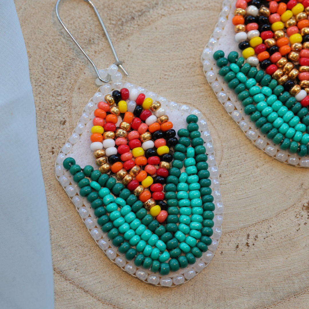 Karahkwa Jewelry Three Sisters Corn Beaded Earrings