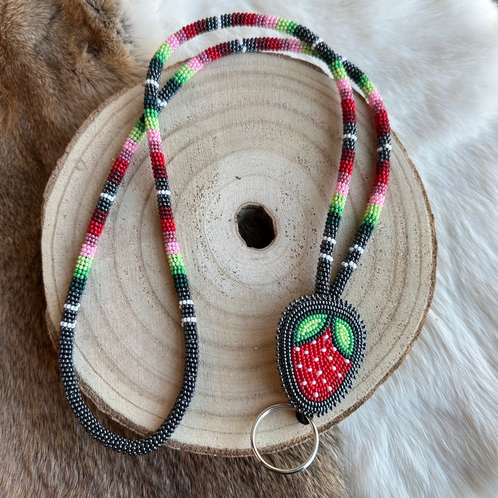 Keegan W. Beaded Strawberry Neck Lanyard