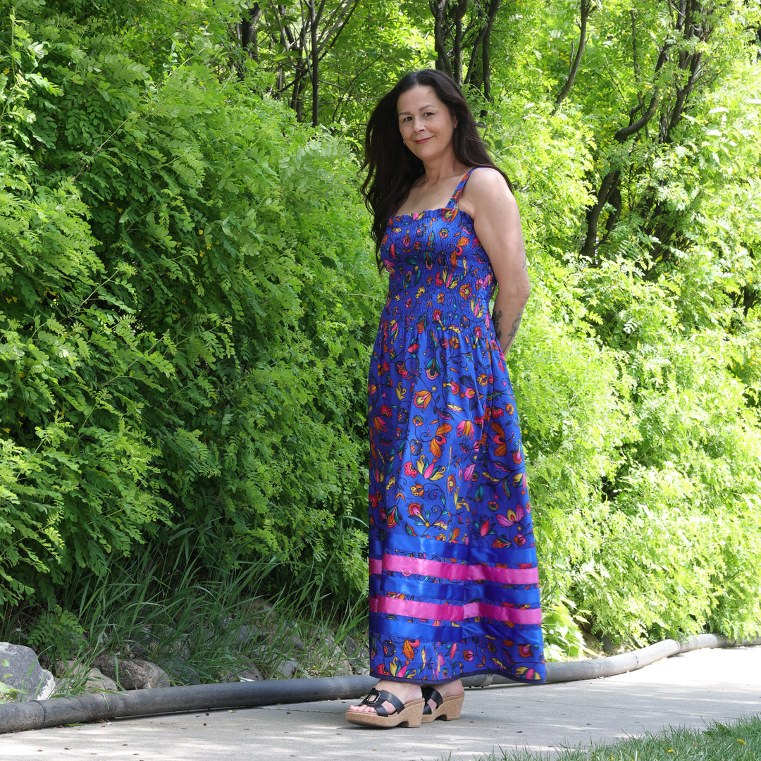 Phoenyx Designs Royal Blue Floral Ribbon Sundress