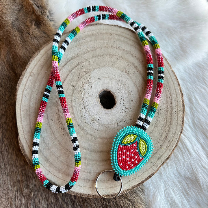 Keegan W. Beaded Strawberry Neck Lanyard