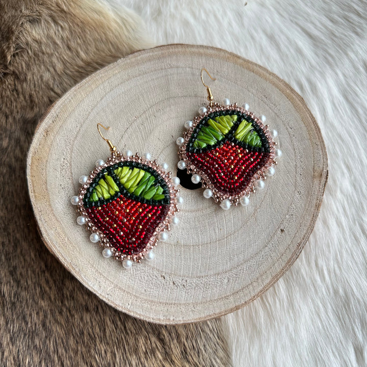 Mercedes G. Strawberry Blossom Medallion & Earrings Set