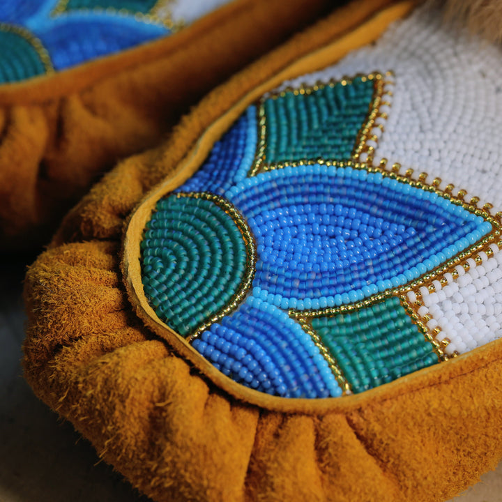Moccasin Mama Floral Beaded Moccasins