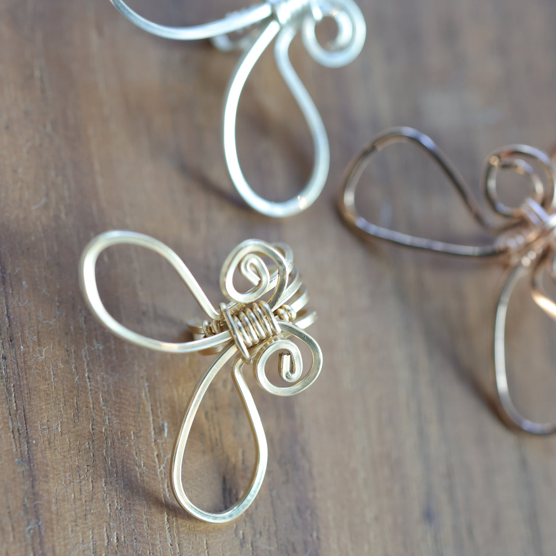 3 Sisters Gemstones 14kt Gold Ear Cuff