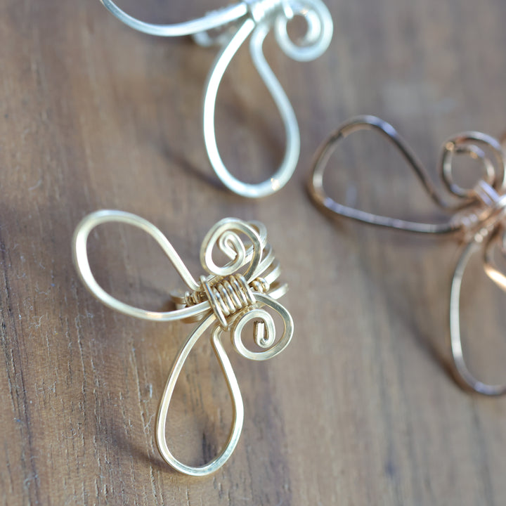 3 Sisters Gemstones 14kt Gold Ear Cuff