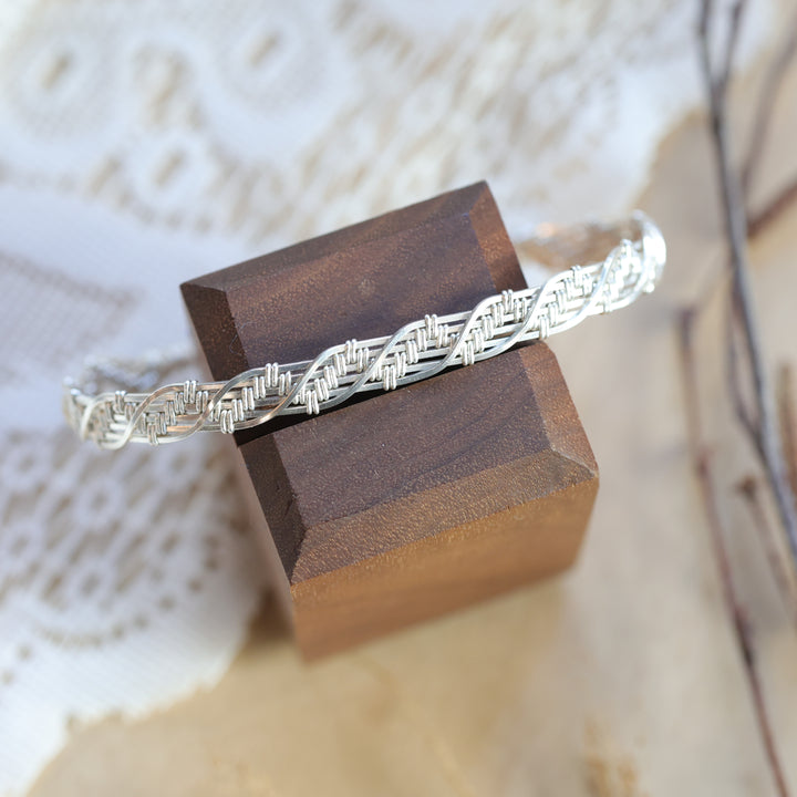 3 Sisters Gemstones Argentium Silver Cuff Bracelet