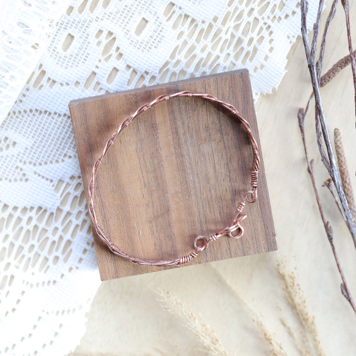 3 Sisters Gemstones Copper Cuff Bracelet