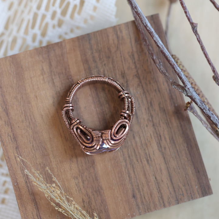 3 Sisters Gemstones Copper &amp; Amethyst Ring