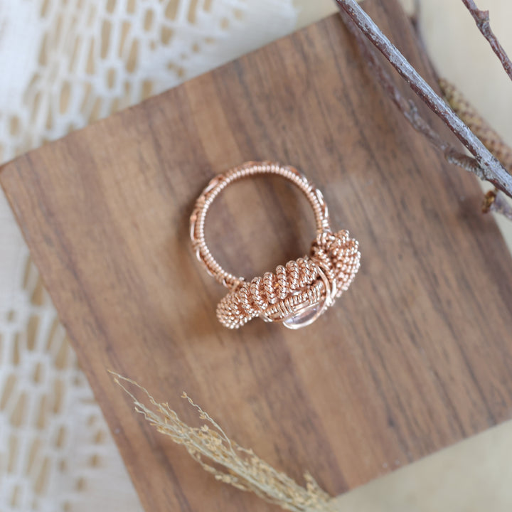 3 Sisters Gemstones Rose Gold &amp; Morganite Ring