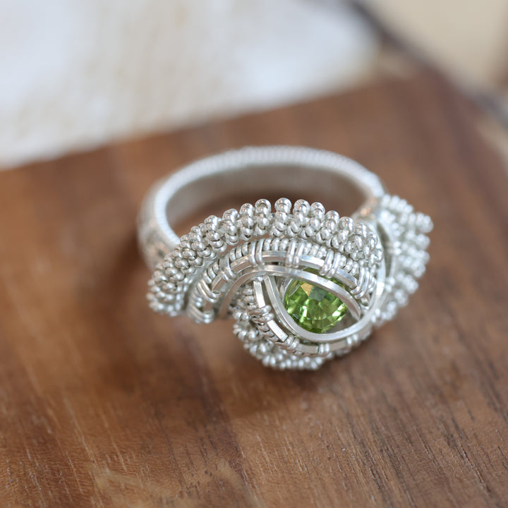 3 Sisters Gemstones Argentium Silver &amp; Peridot Ring