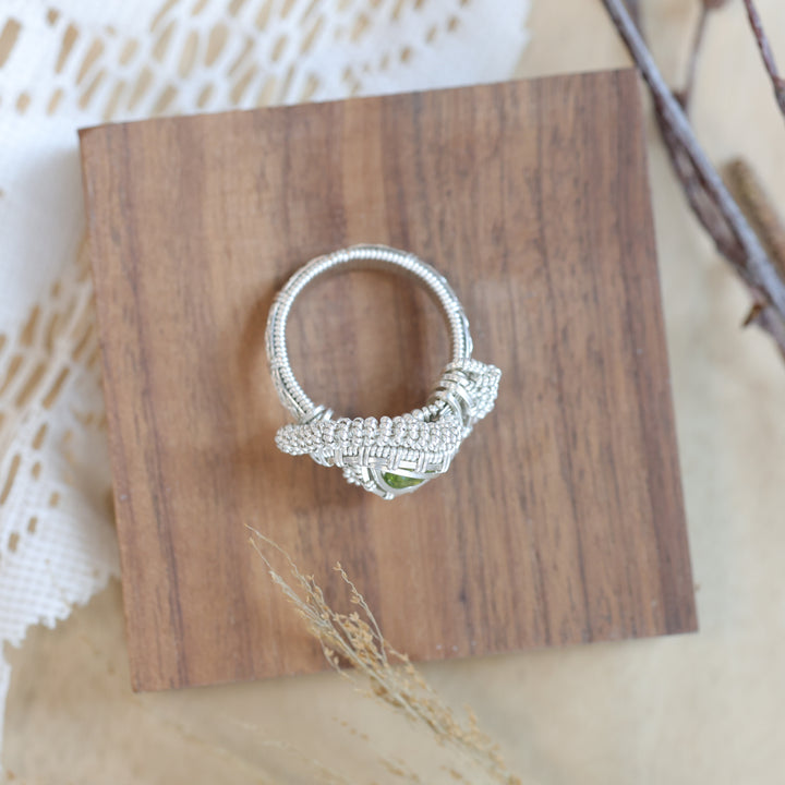 3 Sisters Gemstones Argentium Silver &amp; Peridot Ring