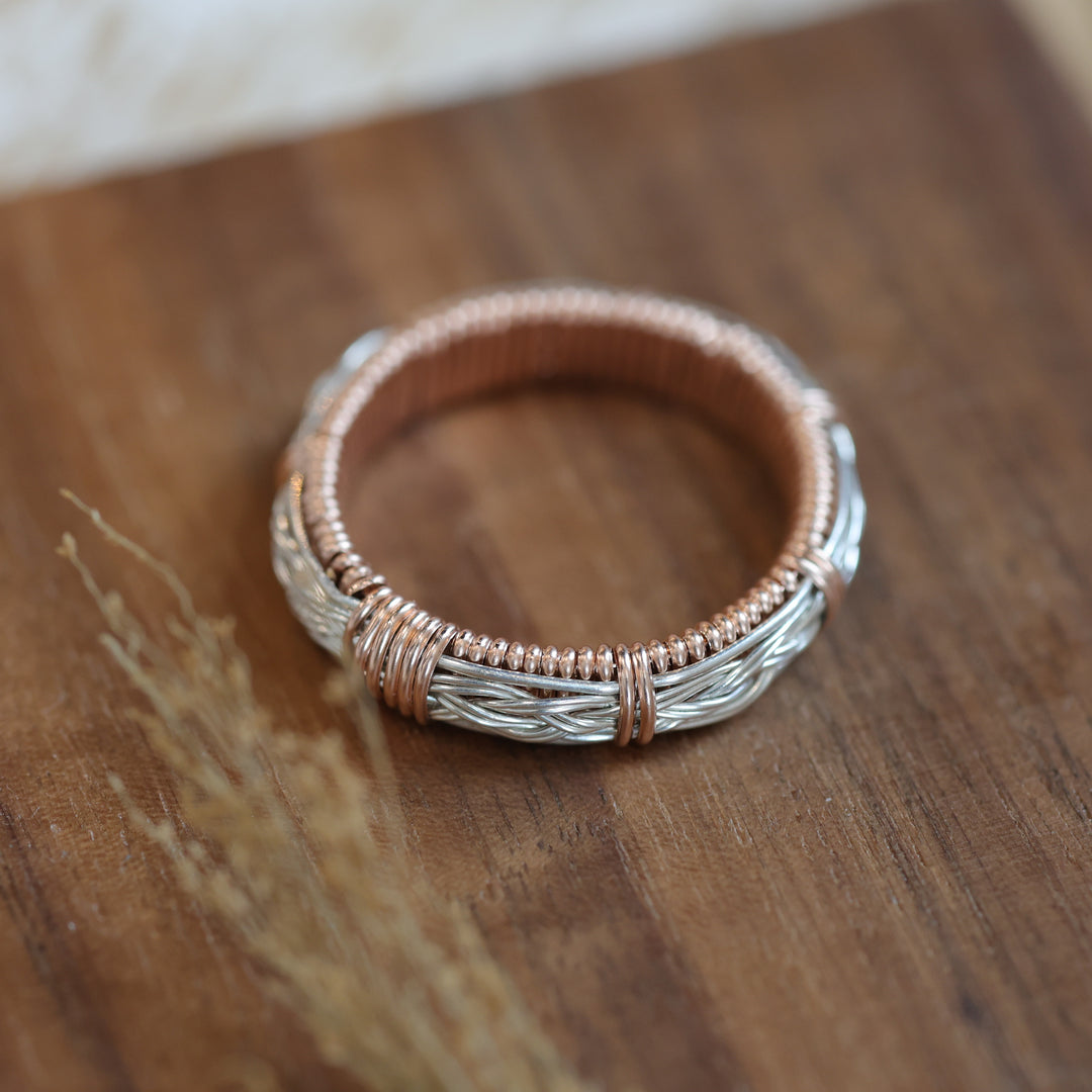3 Sisters Gemstones 14kt Rose Gold Eternity Weave Ring