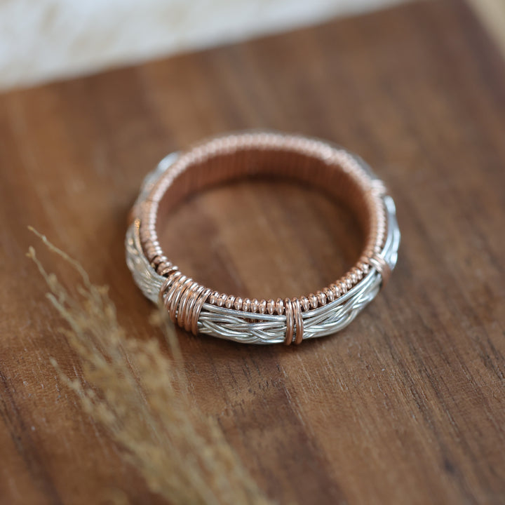 3 Sisters Gemstones 14kt Rose Gold Eternity Weave Ring