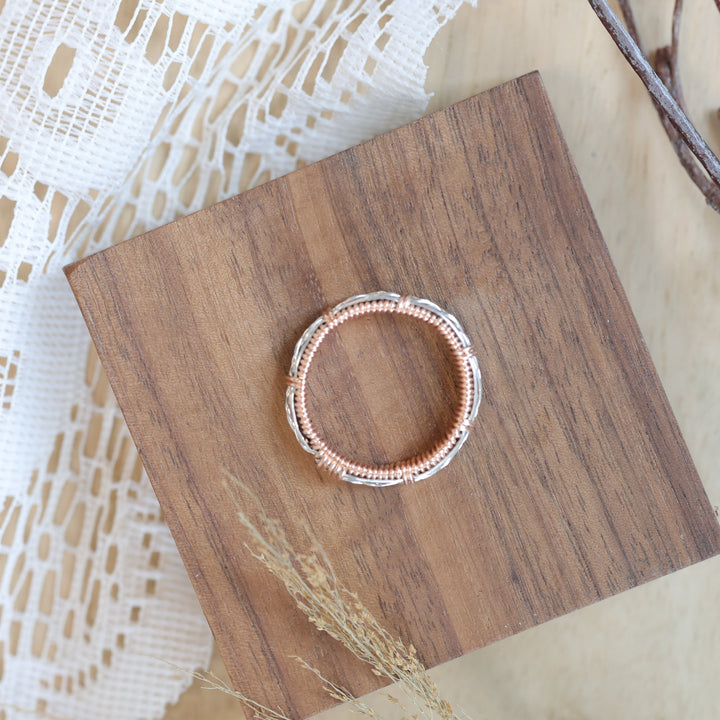 3 Sisters Gemstones 14kt Rose Gold Eternity Weave Ring
