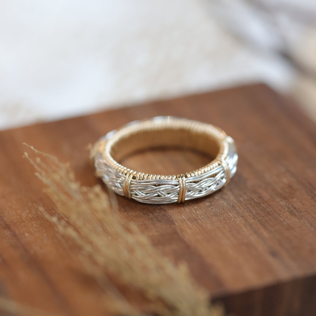 3 Sisters Gemstones 14kt Yellow Gold Eternity Weave Ring