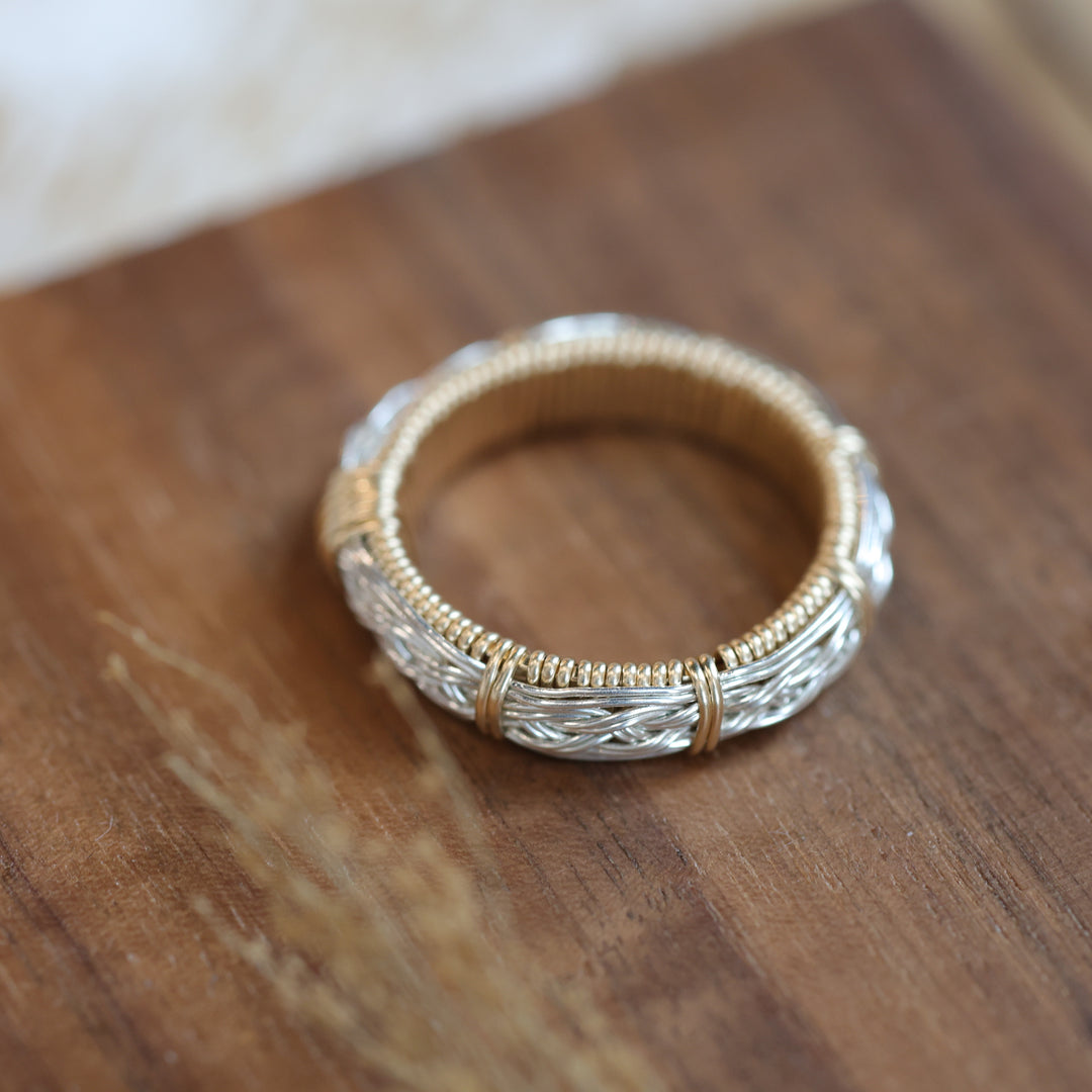 3 Sisters Gemstones 14kt Yellow Gold Eternity Weave Ring