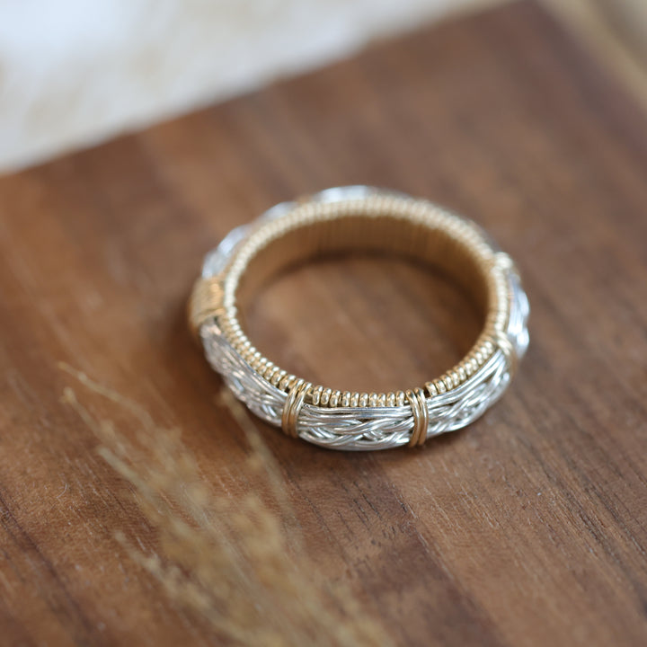 3 Sisters Gemstones 14kt Yellow Gold Eternity Weave Ring
