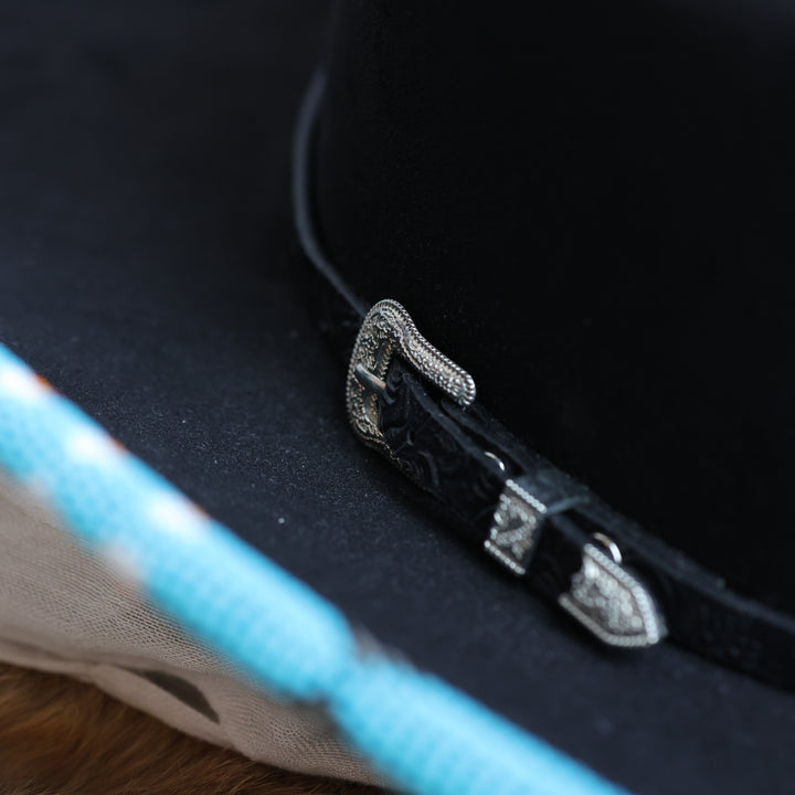 Shelley M. Turquoise Thunderbird Beaded Brim Cowboy Hat
