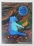 "Multicoloured Blue Bear (2018)" Art Card by Johnny Marceland