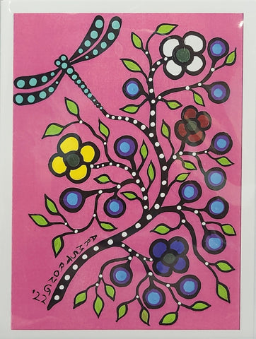 Audrey Armstrong Dragonfly in Pink Art Card