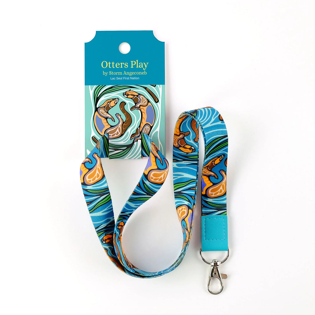 Monague Otters Play Art Lanyard