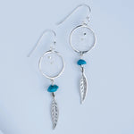 Monague Steorra .5" Round Dream Catcher Earrings with Turquoise Stones