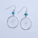 Monague Steorra 1" Round Dream Catcher Earrings with Turquoise Stones