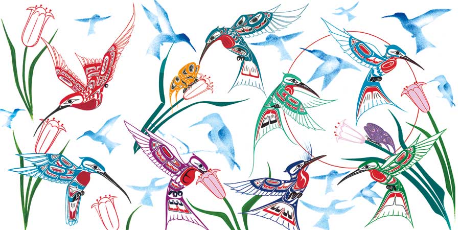 CAP Garden of Hummingbirds Microfiber Beach/Bath Towel