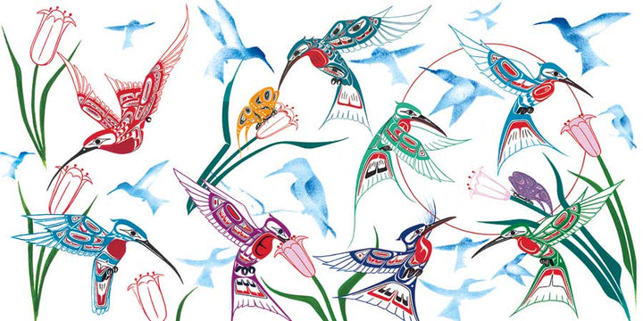 CAP Garden of Hummingbirds Microfiber Beach/Bath Towel