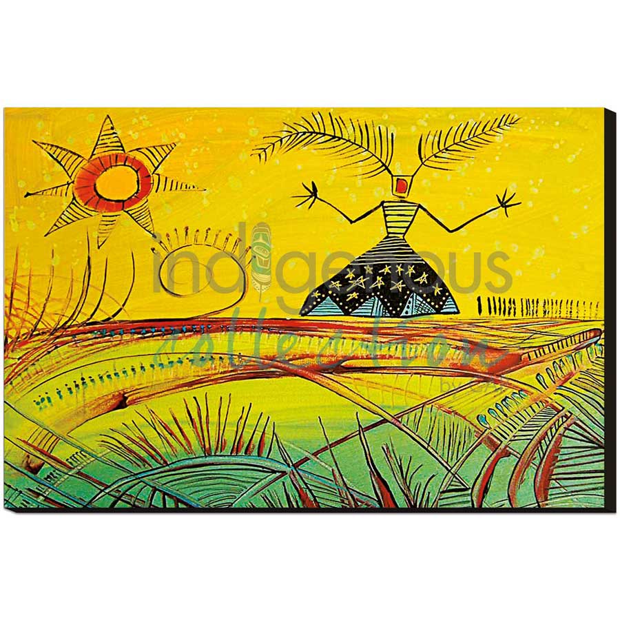 CAP Mi'kmaq Woman with Star Dress Art Plaque