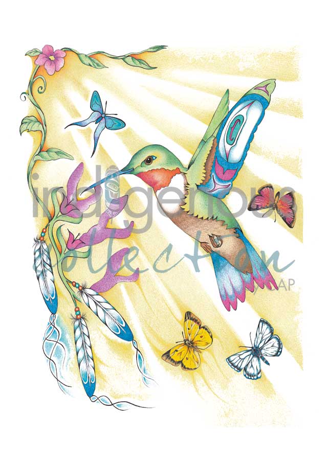 CAP Hummingbird & Butterflies Art Plaque