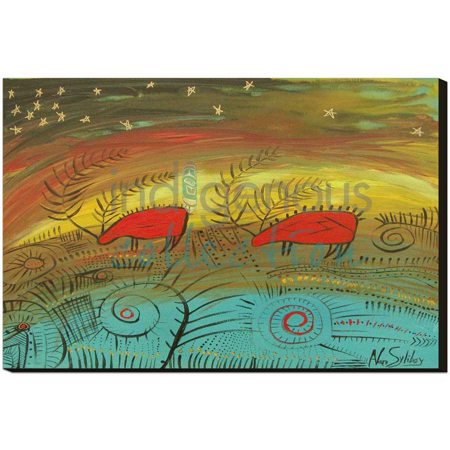 CAP Two Caribou with Stars Art Plaque