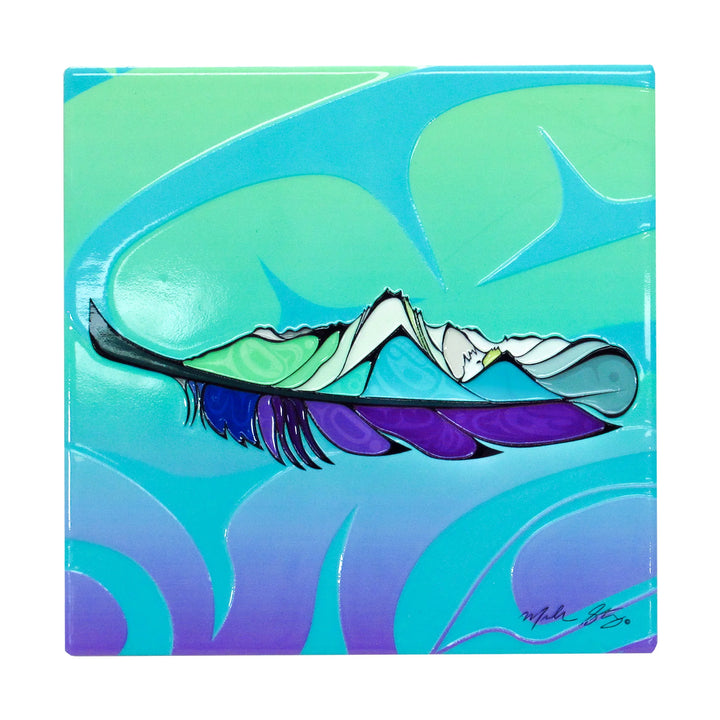 Oscardo  Healing Feather Ceramic Trivet