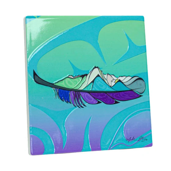 Oscardo  Healing Feather Ceramic Trivet
