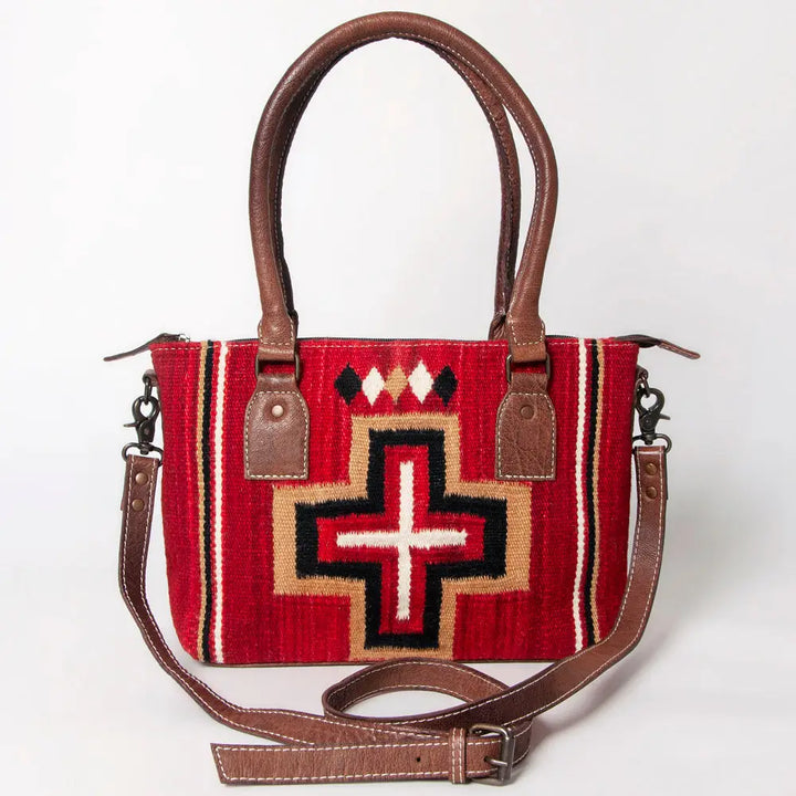 LS Western Red Saddle Blanket Crossbody Bag