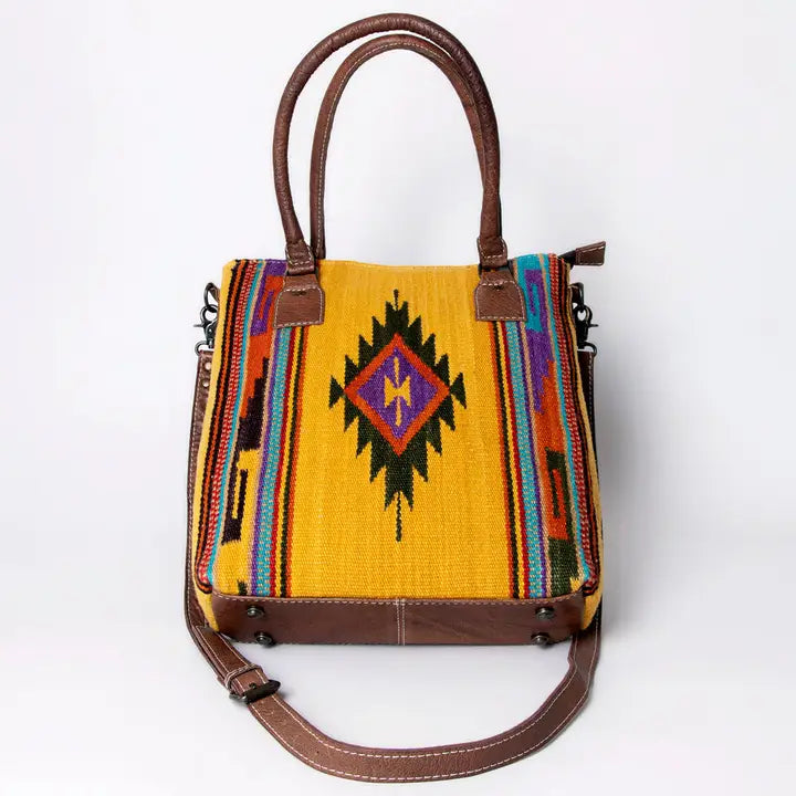 LS Western Yellow Saddle Blanket Western Tote Bag Bag